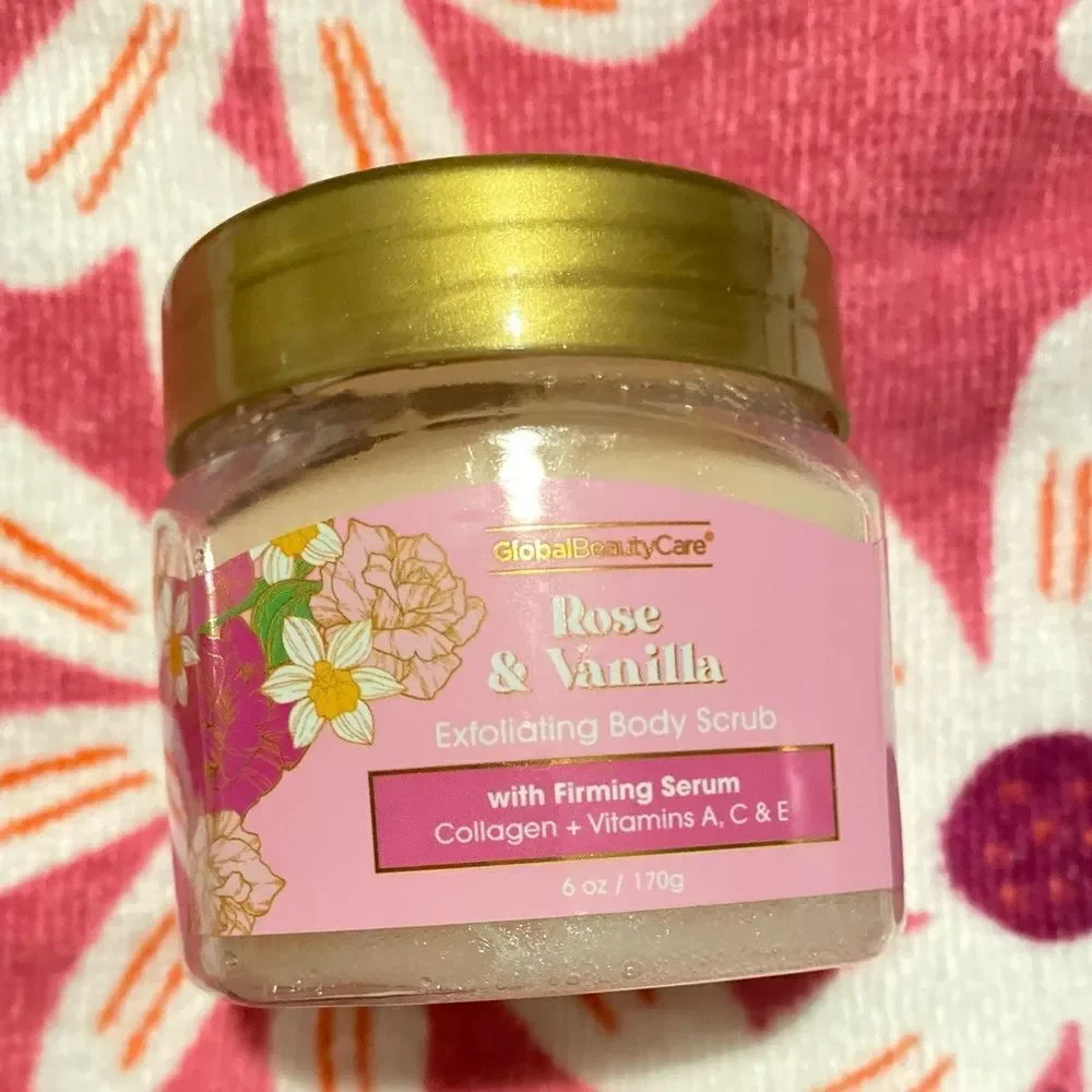 🛍️Global Beauty Care Rose and Vanilla Exfoliating Body Scrub 6 OZ/ 170g💥
